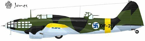 Il-4 in FAF camouflage, drawing by Jouni Rnkk